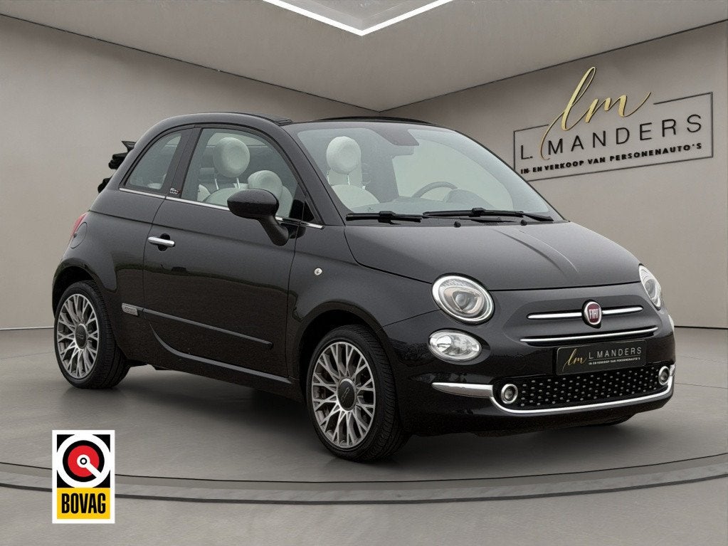 Fiat 500C 1.2 Star 2020 ZWART | Cabriolet | Apple CarPlay, Keurmerk '100% Onderhouden', Gebruikt, 4 cilinders, Leder en Stof