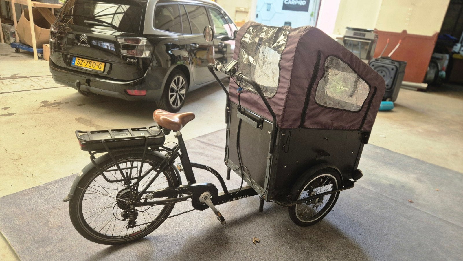Elektrische bakfiets met huif - Ideaal voor kinderen, Overige merken, Gebruikt, Huif, Onbekend