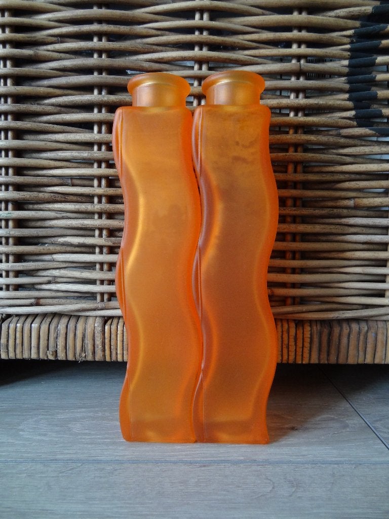 Set Van 2 Ikea Skämt Vaasjes Oranje >Snelle Verzending!<, Ophalen of Verzenden, Gebruikt, Oranje, Glas