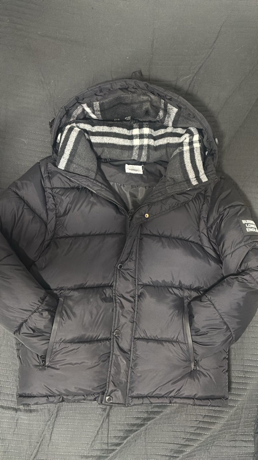 Burberry London England Puffer Jacket Zwart Maat S, Ophalen of Verzenden, Zo goed als nieuw, Maat 48/50 (M), Zwart