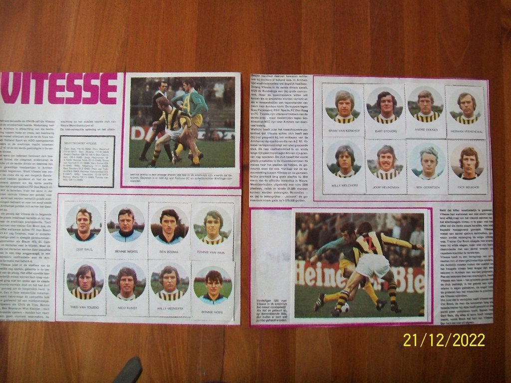 Plaatjes Vitesse uit 1-0 Plakalbum 1971-1972, Verzamelen, Verzenden, Gebruikt, Vitesse, Poster, Plaatje of Sticker