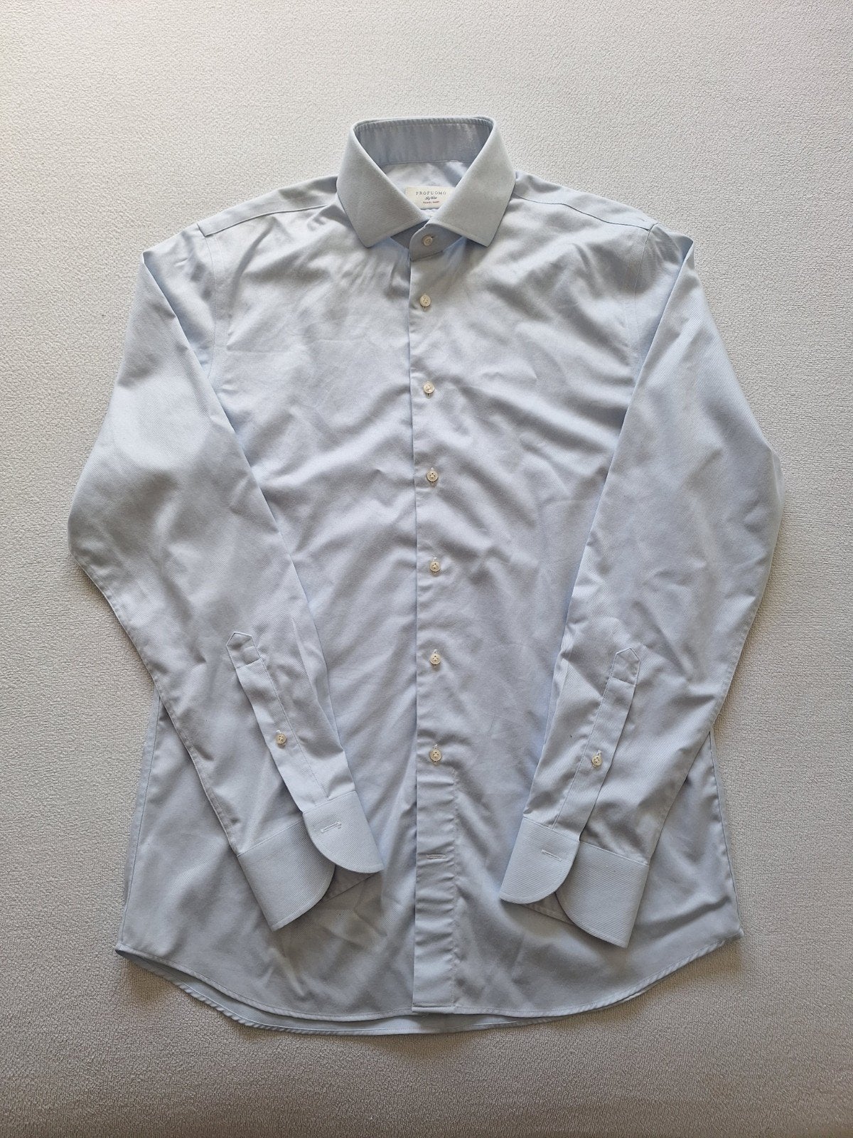 Profuomo travel shirt overhemd, Blauw, Ophalen of Verzenden, Halswijdte 41/42 (L), Profuomo