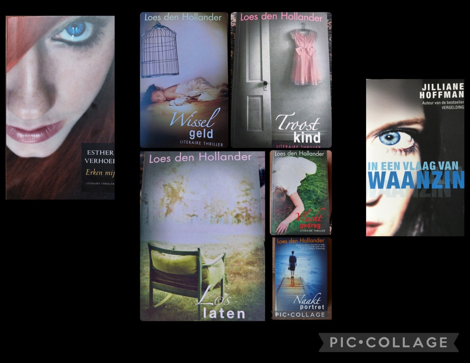 7 spannende literaire thrillers. o.a. Loes den Hollander, Ophalen of Verzenden, Zo goed als nieuw
