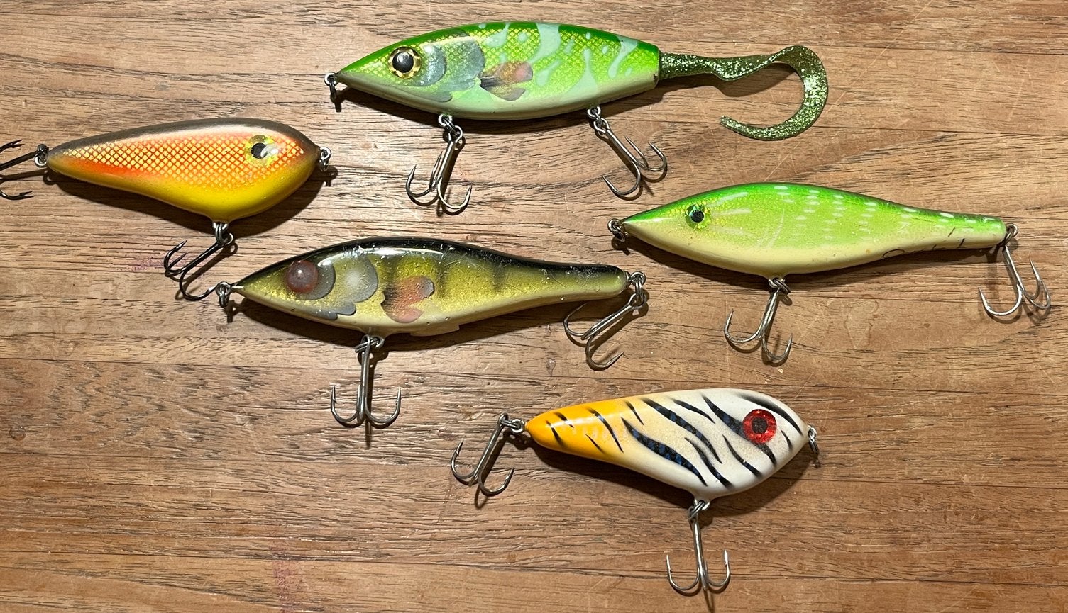 5x Derkbait Jerkbaits (3x 13cm, 2x 11cm), Ophalen of Verzenden, Gebruikt, Overige typen