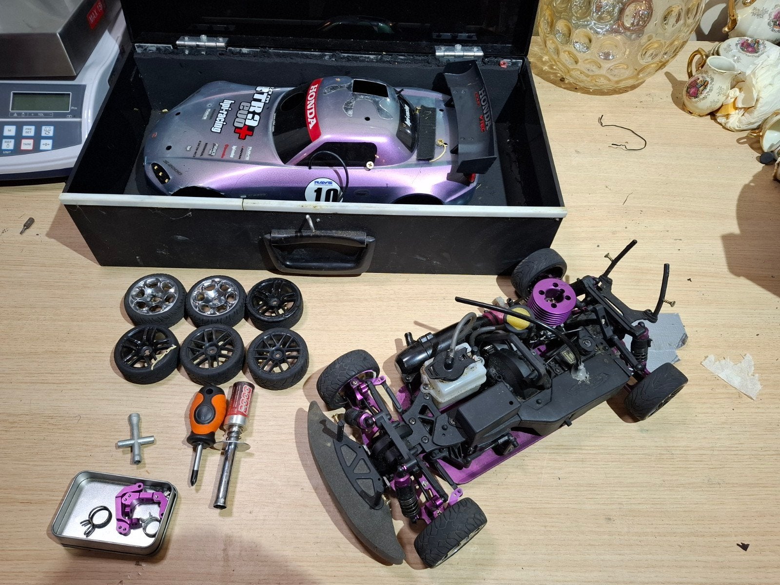 RC Nitro Auto HPI Racing RTR 3 Evo+ met Traxxas zender, Ophalen of Verzenden, Auto onroad, Overige schalen, Gebruikt