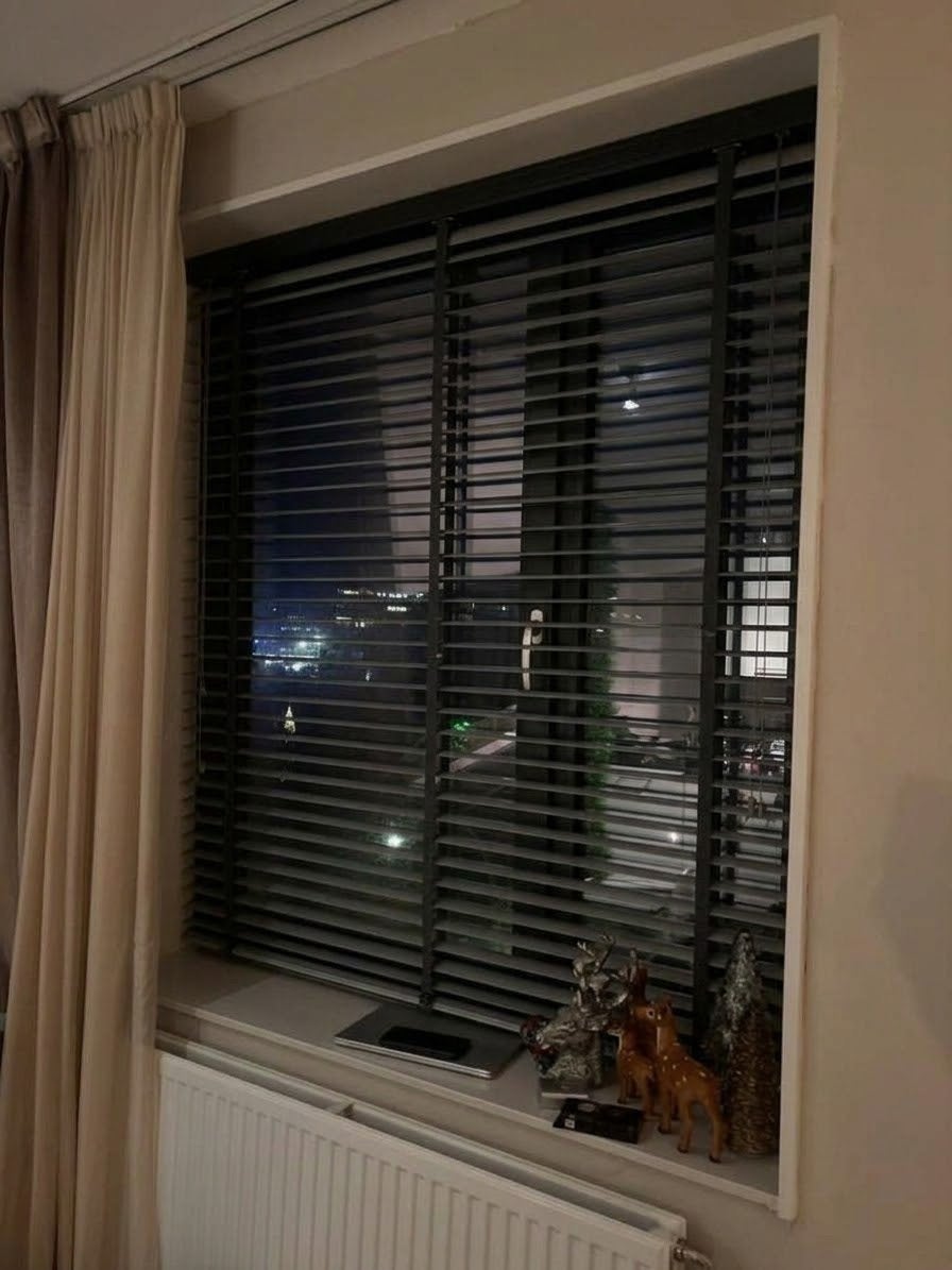 jaloezieën met ladderband – 130 x 160 cm – grijs, Jaloezie, Ophalen of Verzenden, Zo goed als nieuw, Ladderband