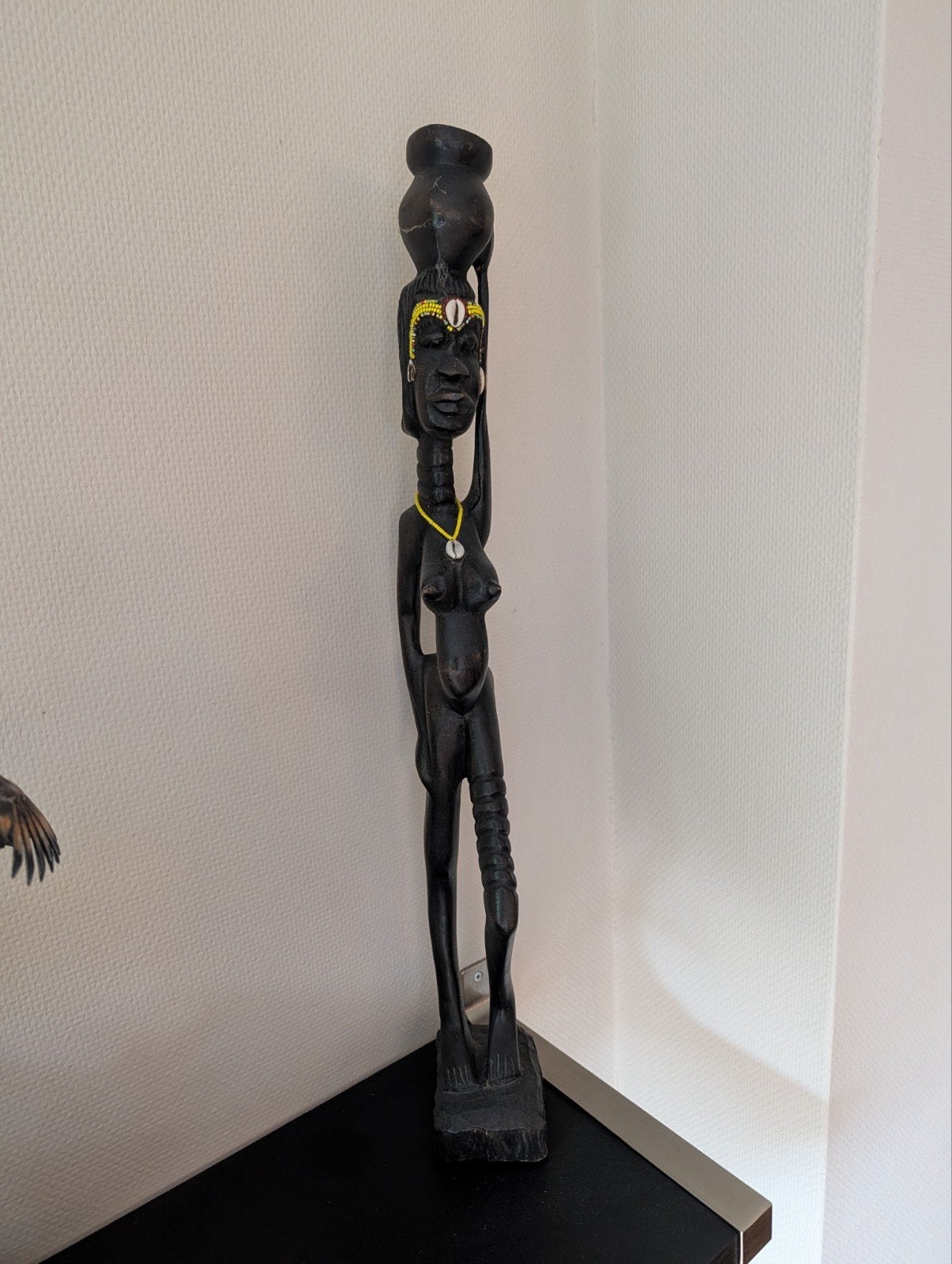 Houten beeld uit Gambia, 68 cm hoog, Ophalen, 50 - 100 cm, Handgemaakt, Zwart