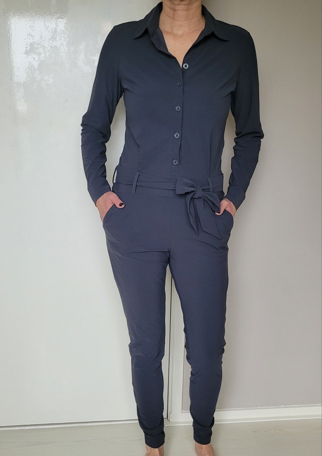 Studio Anneloes Angelique jumpsuit S Antracietgrijs broekpak, Studio Anneloes, Verzenden, Zo goed als nieuw, Maat 36 (S)