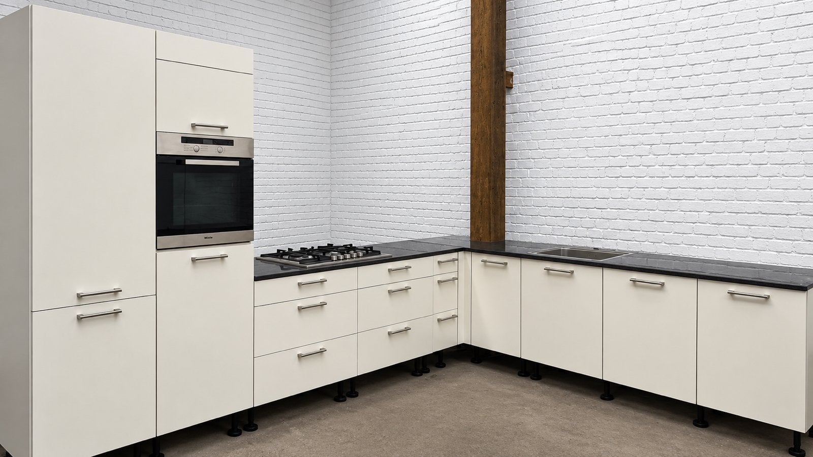 Complete keuken, Huis en Inrichting, Ophalen, Zo goed als nieuw, Wit, Graniet of Steen