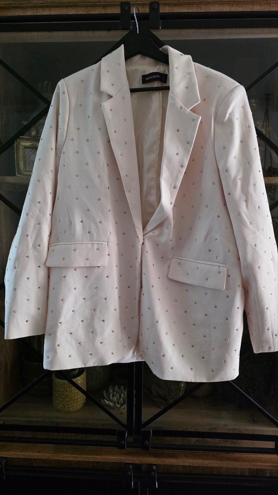 Blazer met Rhinestones - Guts & Gusto (Maat L), Guts & Gusto, Beige, Maat 42/44 (L), Ophalen of Verzenden