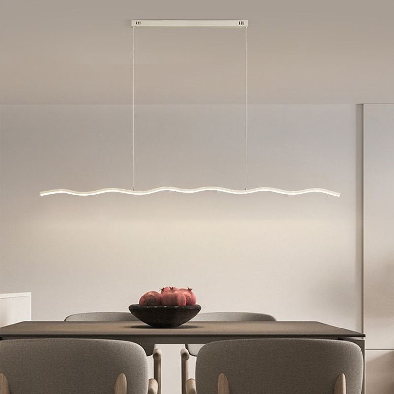 Moderne TL hang lamp wavy, Ophalen of Verzenden, Gebruikt, Glas