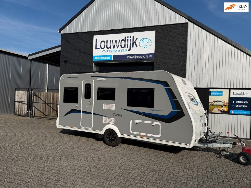 CARAVELAIR Antares 450 Titanium ’24 (Enkele Bedden, Mover), Caravans en Kamperen, 2 aparte bedden, Rondzit, Bedrijf, 6 tot 7 meter