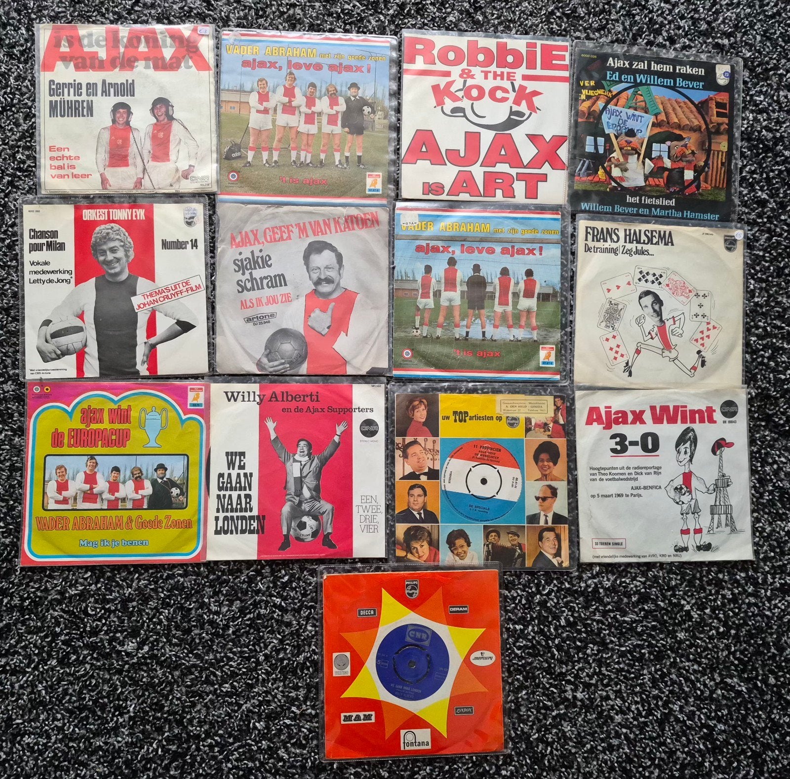 ajax vinyl collectie 13x singel 5x lp orgineel, Cd's en Dvd's, Vinyl | Nederlandstalig, Ophalen of Verzenden, Zo goed als nieuw