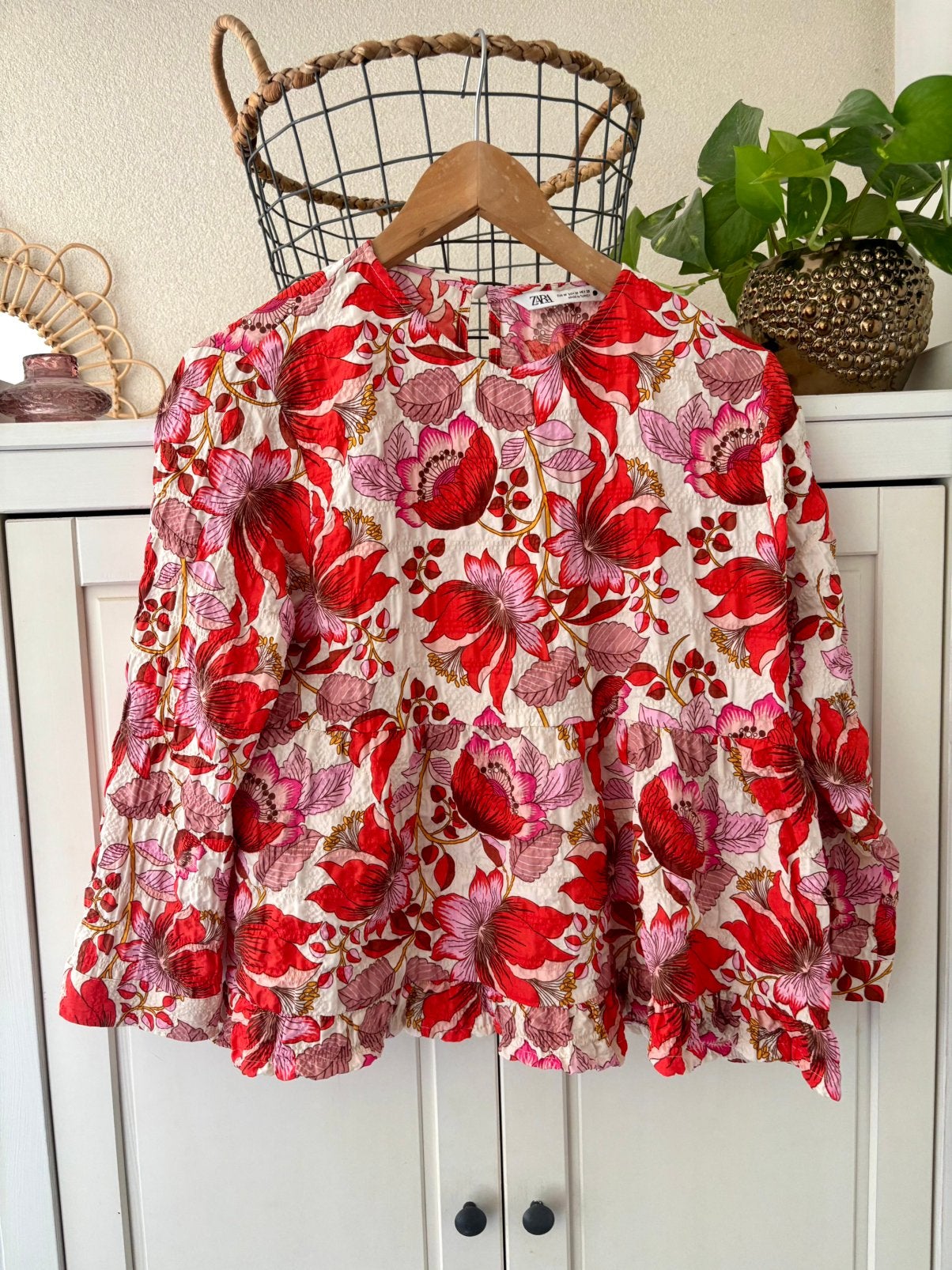 Zara blouse maat M, Kleding | Dames, Blouses en Tunieken, Ophalen of Verzenden, Zo goed als nieuw, Maat 38/40 (M), Roze