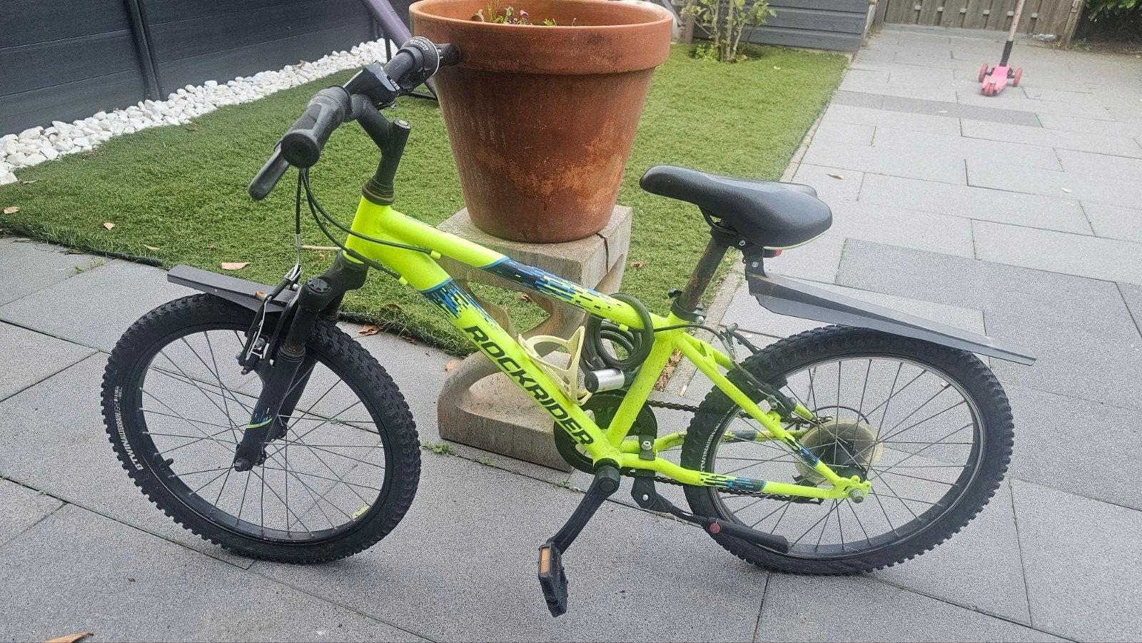 Rockrider 20 inch kinderfiets - Geel/Zwart, Ophalen, Gebruikt, 20 inch of meer, Rockrider