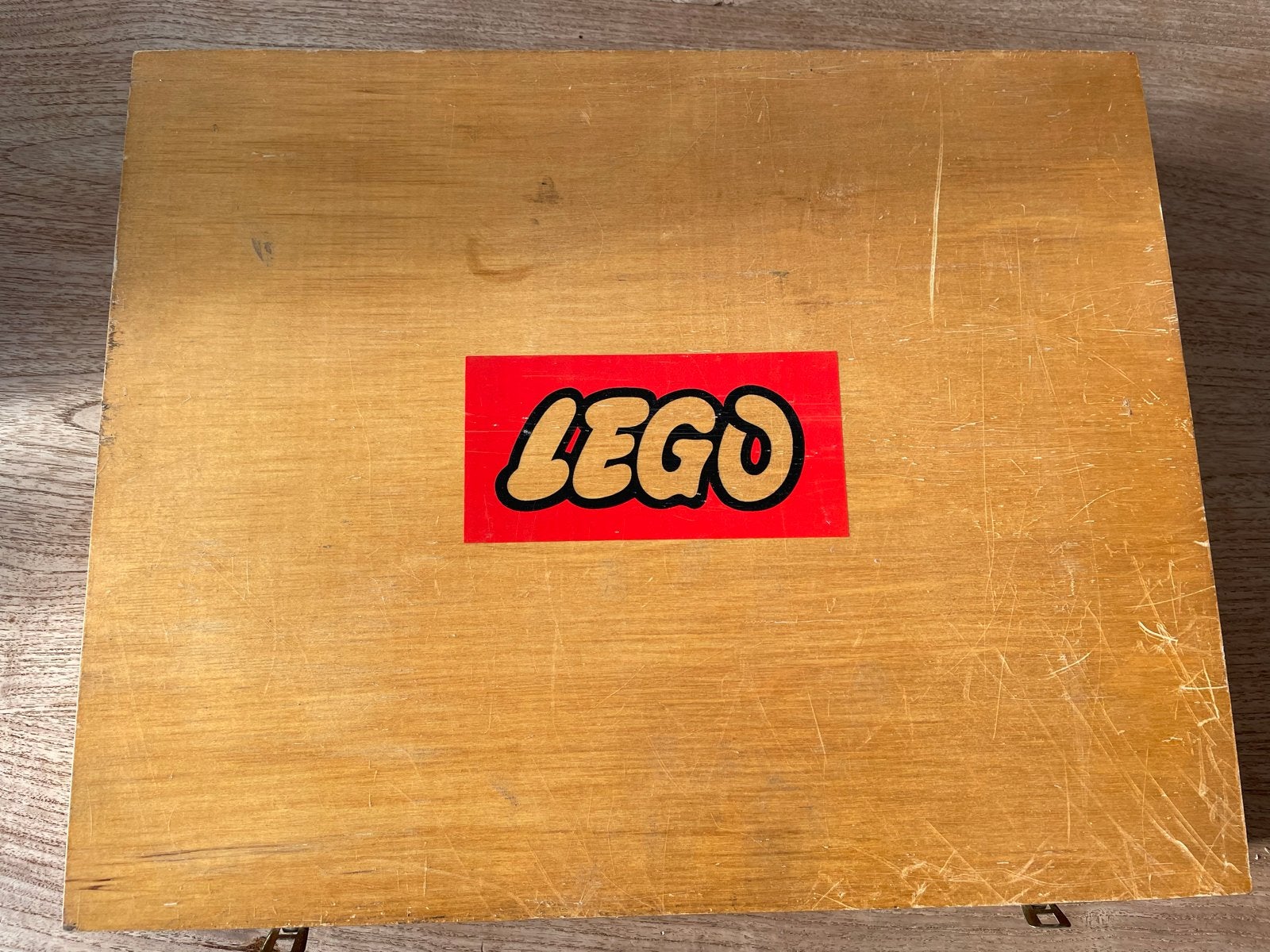 Vintage Lego set in houten kist - Jaren '60/'70, Gebruikt, Overige thema's, Lego, Ophalen of Verzenden