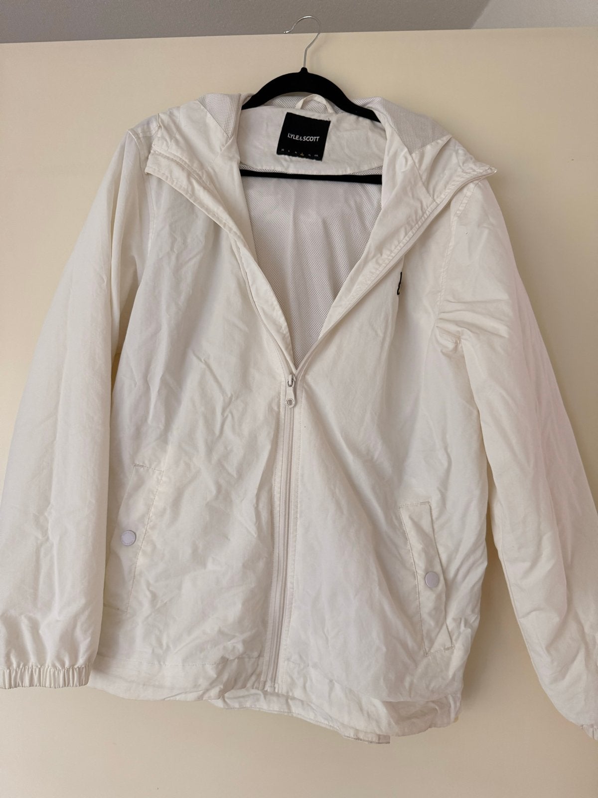 Lyle & Scott Witte Windbreaker Maat L, Ophalen, Gedragen, Maat 52/54 (L), Wit