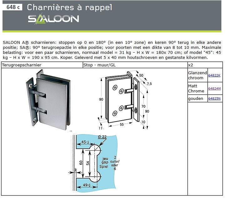 douche scharnier nieuw, Ophalen of Verzenden, Nieuw, Rvs, Scharnier