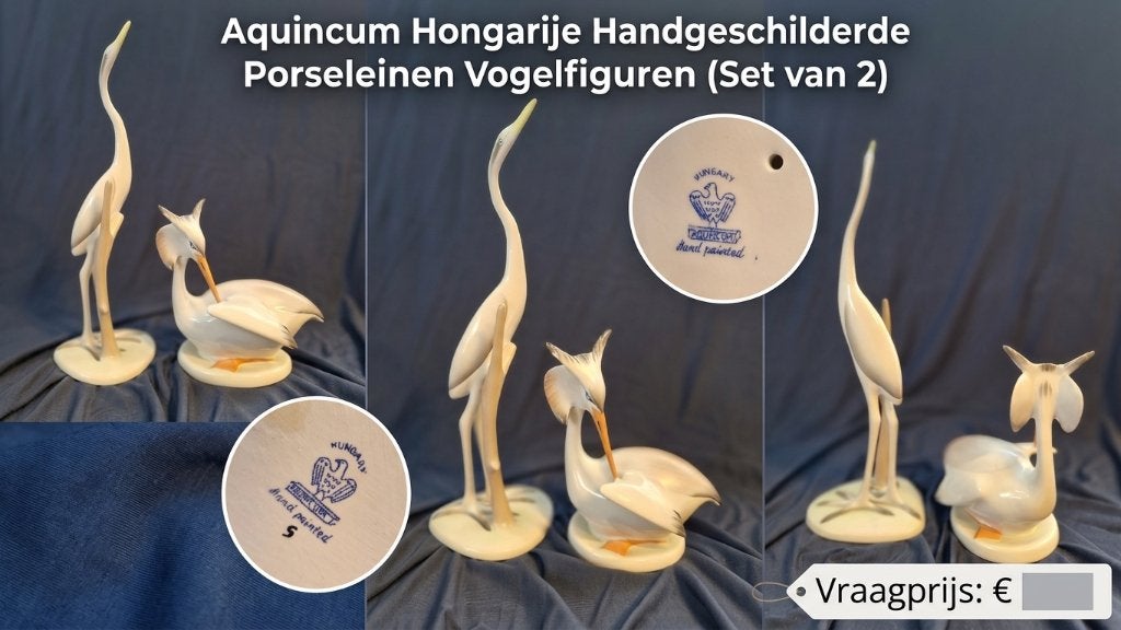 Aquincum Hongarije Porseleinen Vogels (Set van 2) - W&D23, Antiek en Kunst, Ophalen of Verzenden
