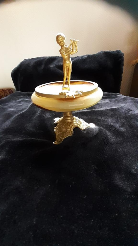 Koper onyx  Engel Putti Asbak, Ophalen of Verzenden