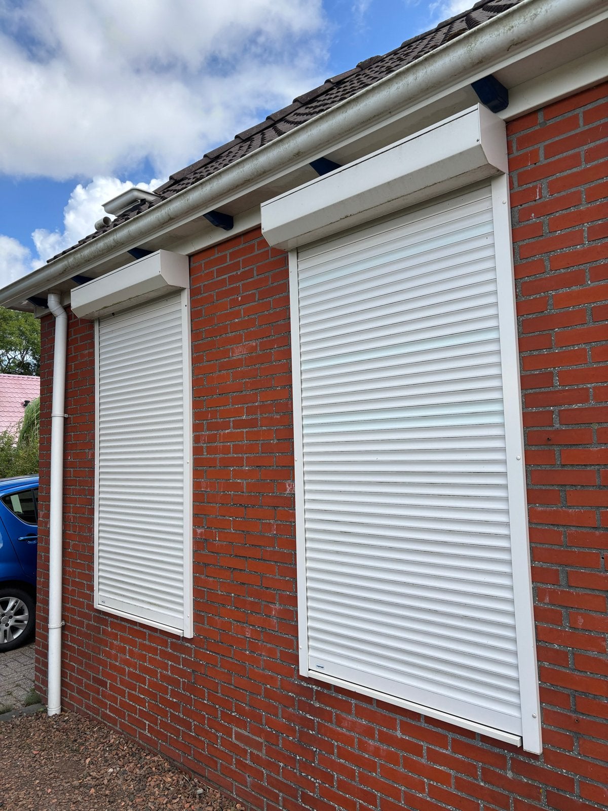 Heroal rolluik wit - 205x105 cm met elektrische bediening, Doe-het-zelf en Verbouw, Rolluiken, Ophalen, Gebruikt, 100 tot 150 cm