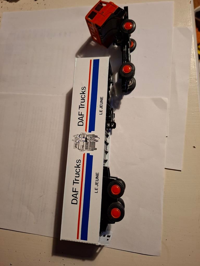 Lion Cars No.58 Daf truck 2800 trailer No.36 1:50, Ophalen of Verzenden