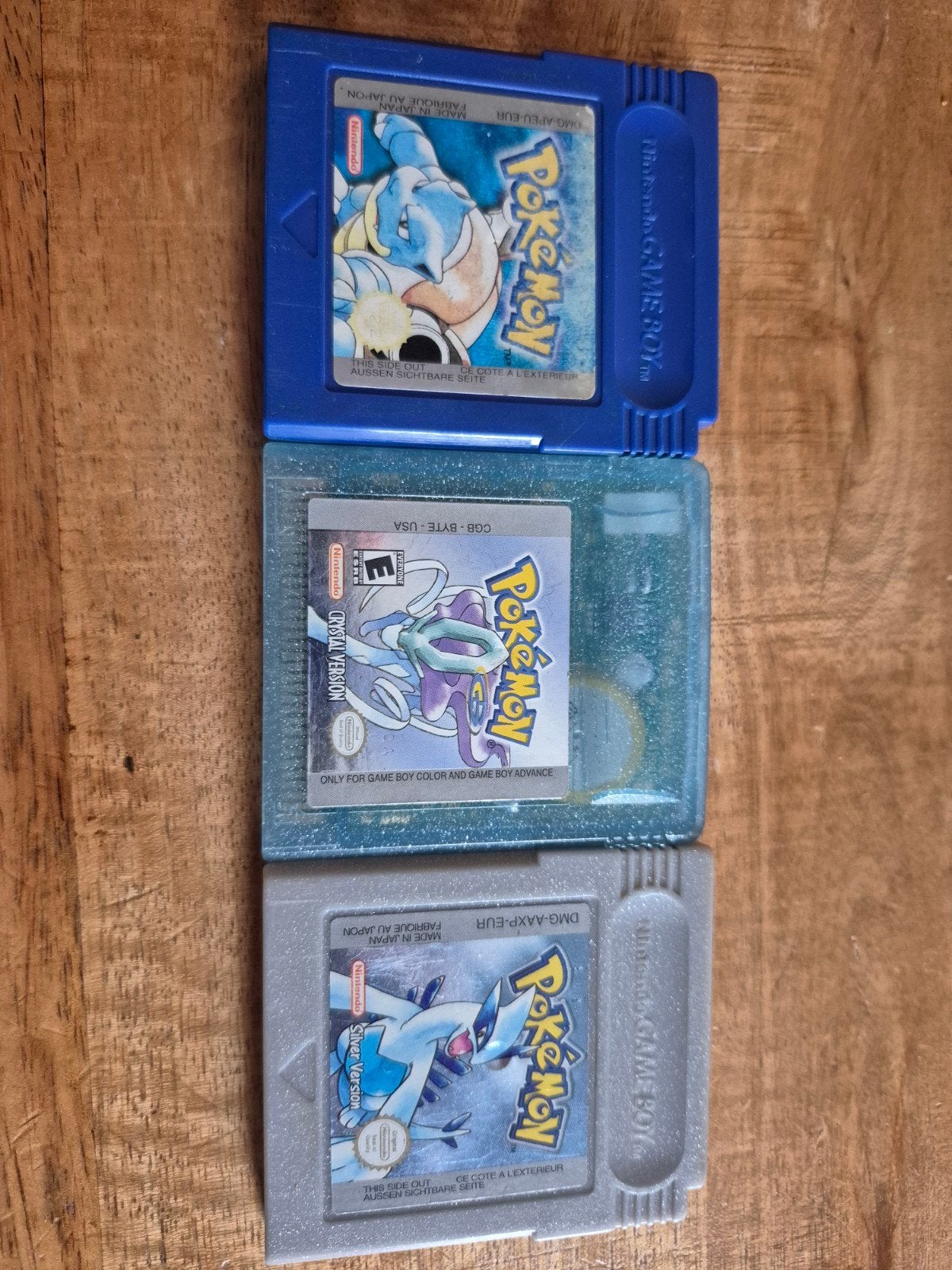 Pokémon Blue (werkend), Crystal (werkend) & Silver (batterij, Gebruikt, 1 speler, Ophalen of Verzenden, Role Playing Game (Rpg)