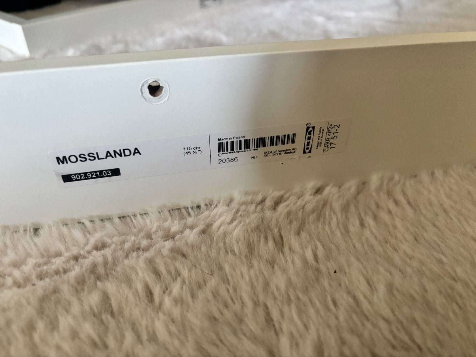 IKEA Mosslanda schilderijplank 115cm wit, Huis en Inrichting, Woonaccessoires | Wandplanken en Boekenplanken, Ophalen, Gebruikt