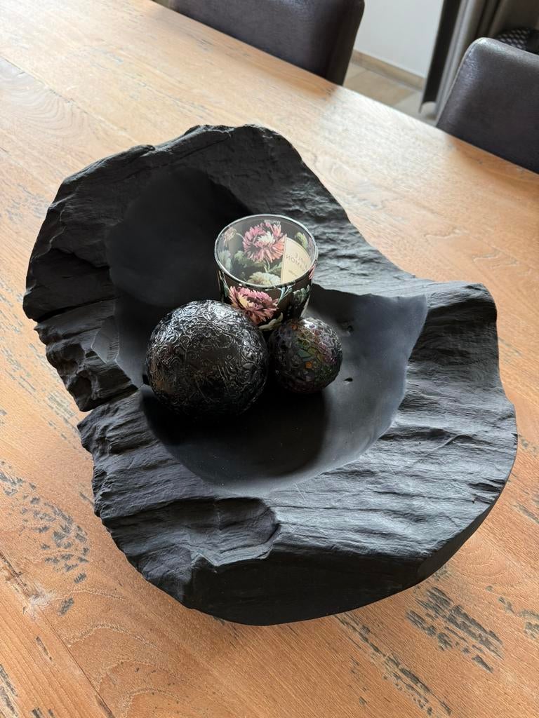 Teakhouten schaal, Huis en Inrichting, Ophalen, Rond, Hout, Schaal