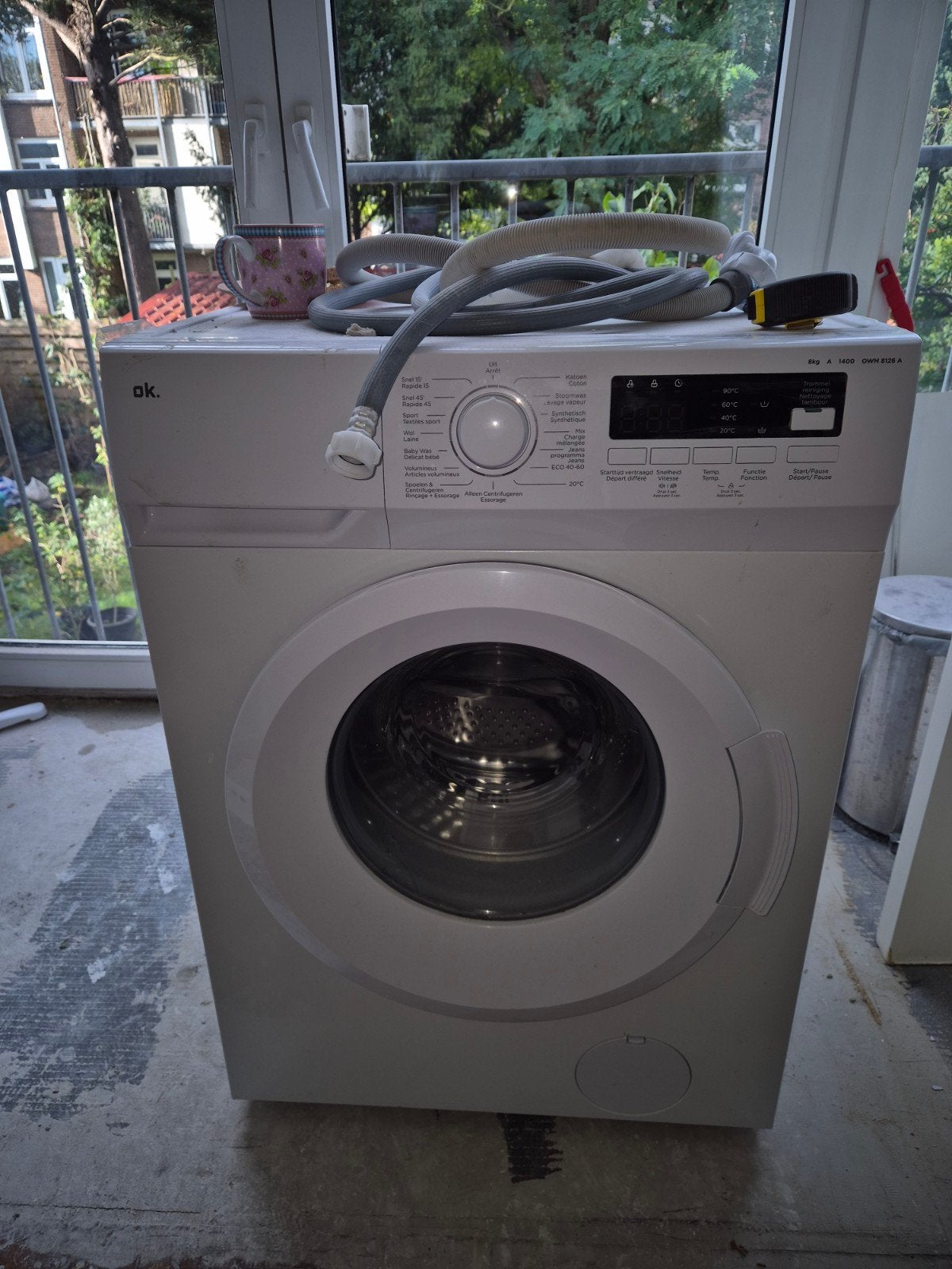 OK. OWM 8126 Voorlader Wasmachine - 8 kg, 1400 rpm, Ophalen, 1200 tot 1600 toeren, 8 tot 10 kg, Zo goed als nieuw