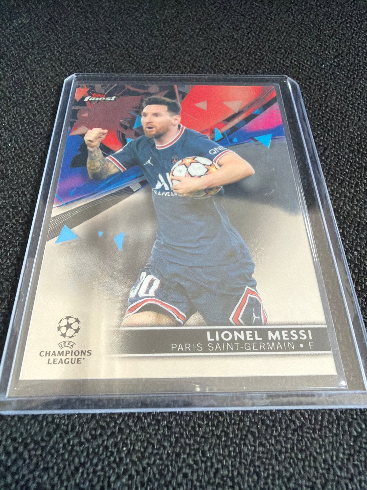 Lionel Messi Topps Finest 2021/22 Champions League Kaart, Ophalen of Verzenden, Zo goed als nieuw
