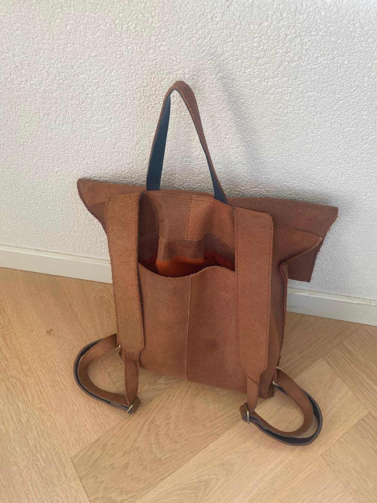 Laauw leren rugtas, Ophalen of Verzenden, Gebruikt, Overige merken, 30 tot 45 cm