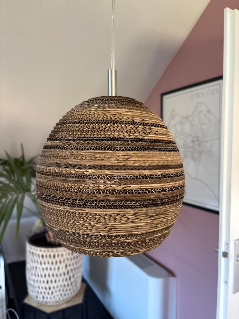 Plafondlamp van karton, Ophalen, Gebruikt, Overige materialen