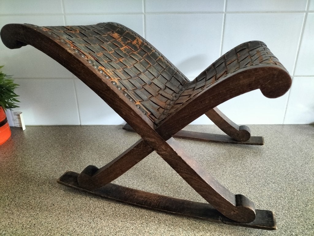 Retro voetenbankje, Huis en Inrichting, Minder dan 50 cm, Gebruikt, Minder dan 50 cm, Ophalen of Verzenden