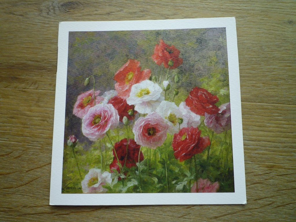 Grote kunstkaart papaver klaproos Louis Marie Lemaire bloeme, Ophalen of Verzenden, Voor 1920, Sterren en Beroemdheden