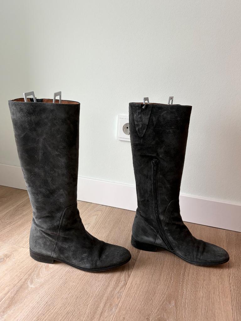 Suède laarzen grijs shabbies amsterdam, Hoge laarzen, Shabbies Amsterdam, Ophalen of Verzenden, Zo goed als nieuw