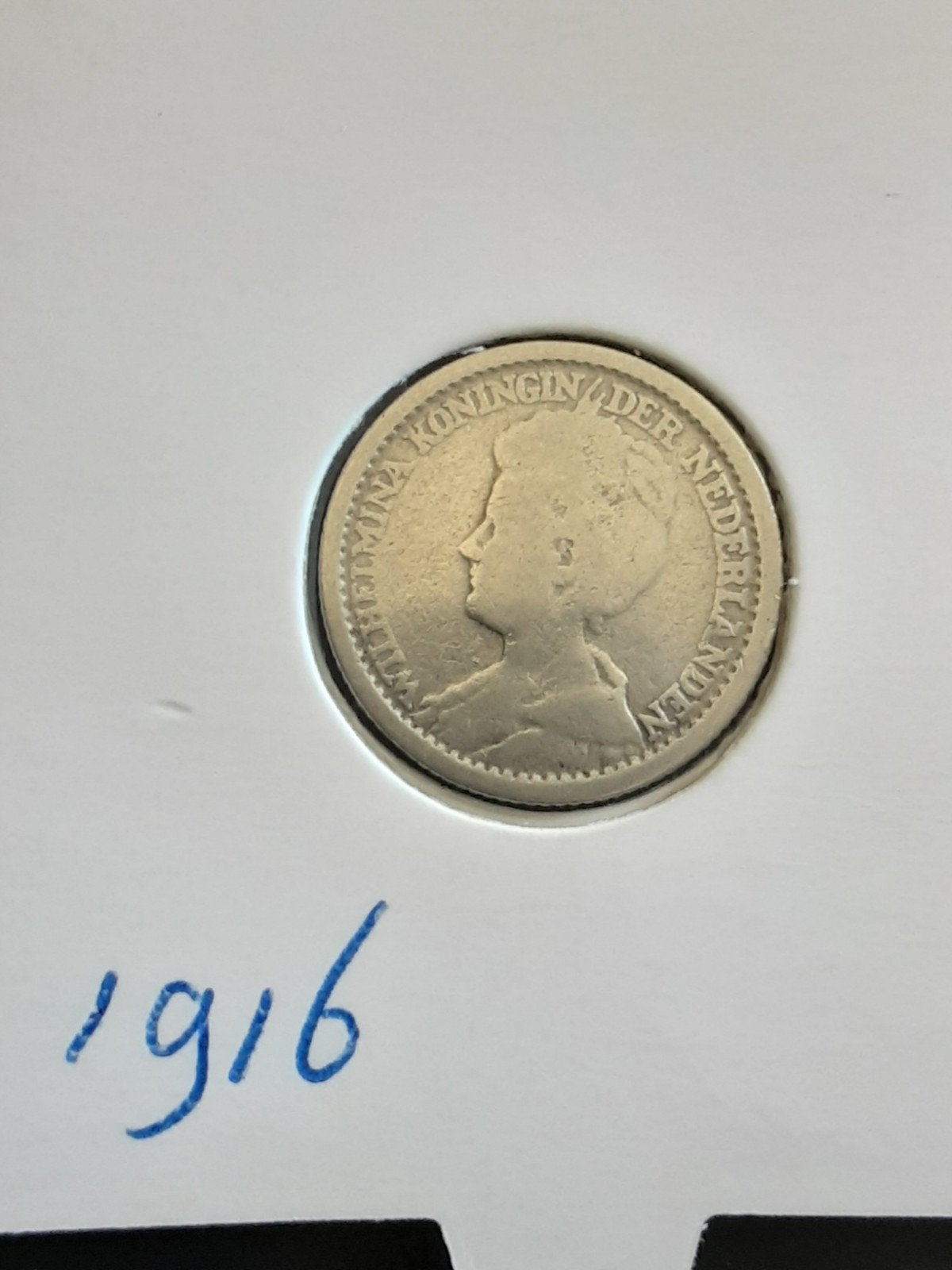 25 cent 1916 koningin Wilhelmina, Postzegels en Munten, Munten | Nederland, Zilver, 25 cent, Ophalen of Verzenden, Koningin Wilhelmina