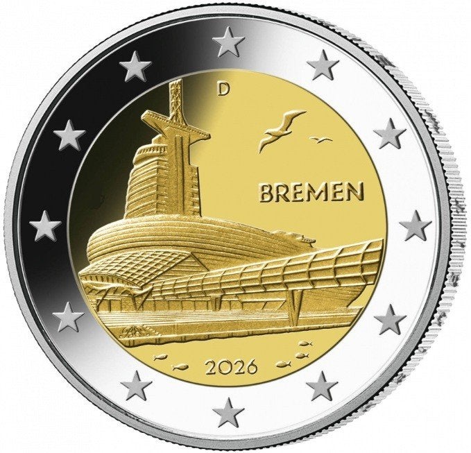 SPECIALE 2 EURO DUITSLAND 2026 BREMEN BIJ JOHN, Verzenden, Duitsland, 2 euro, Losse munt