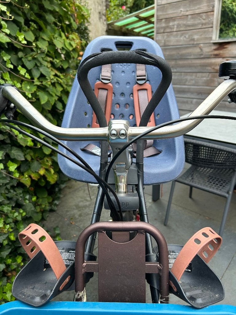 Fietsstoeltje stuur Thule Yepp mini donkerblauw, Ophalen, Voetsteuntjes, Yepp, 0 t/m 18 kg