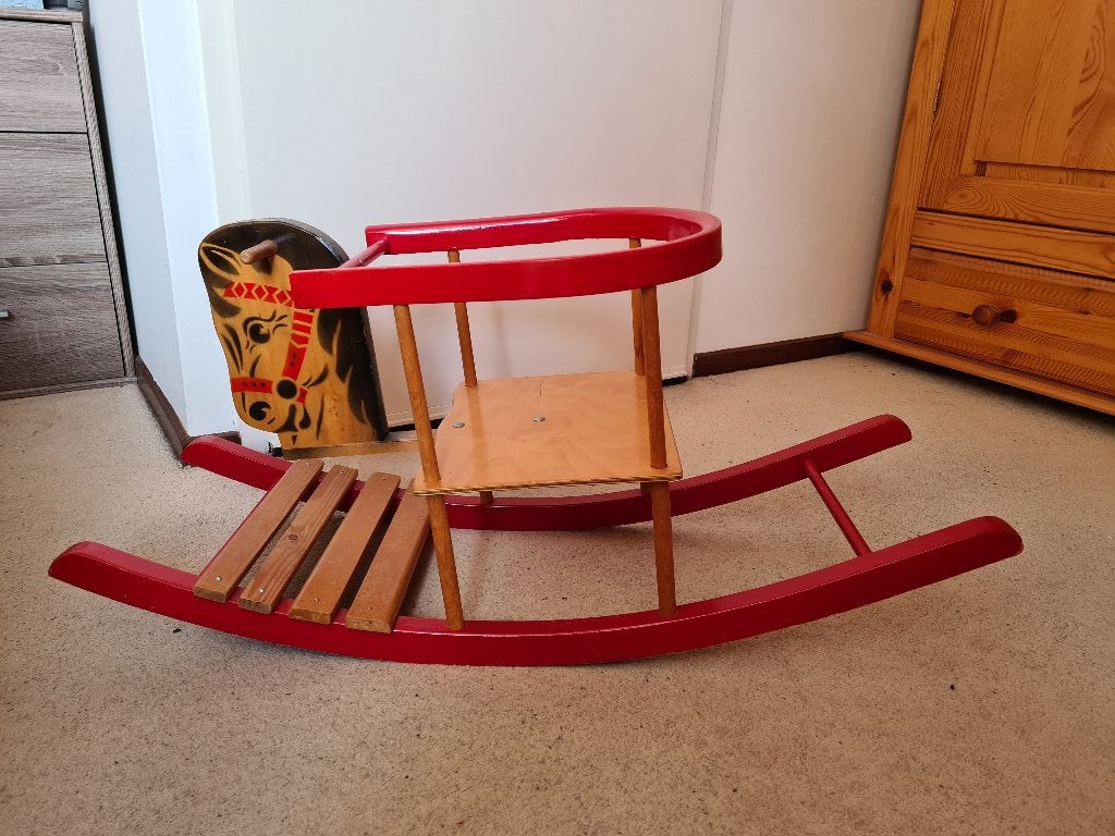 houten vintage hobbelpaard, Ophalen, Gebruikt