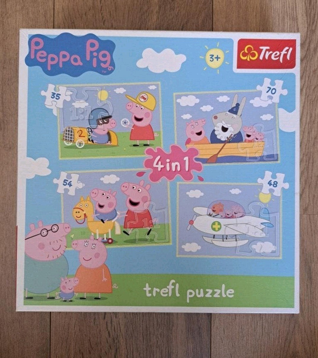 Peppa Pig / Big Puzzel 4in1, Ophalen of Verzenden, Meer dan 50 stukjes, Zo goed als nieuw, 2 tot 4 jaar