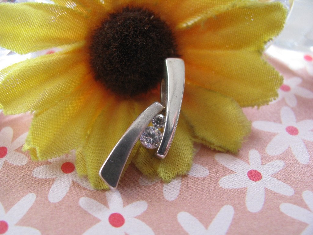 Ketting hanger * 925 met 2 x bling bling *, Ophalen of Verzenden, Zo goed als nieuw, Zilver, Zilver