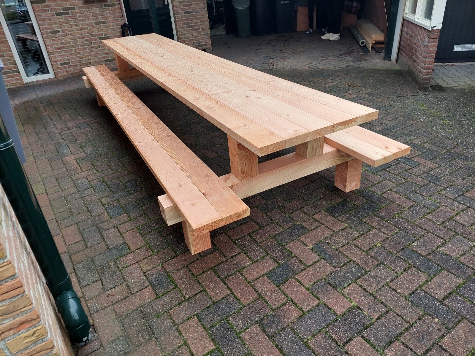Douglas houten picknick tafel, Tuin en Terras, Ophalen of Verzenden, Nieuw, Rechthoekig, Hout