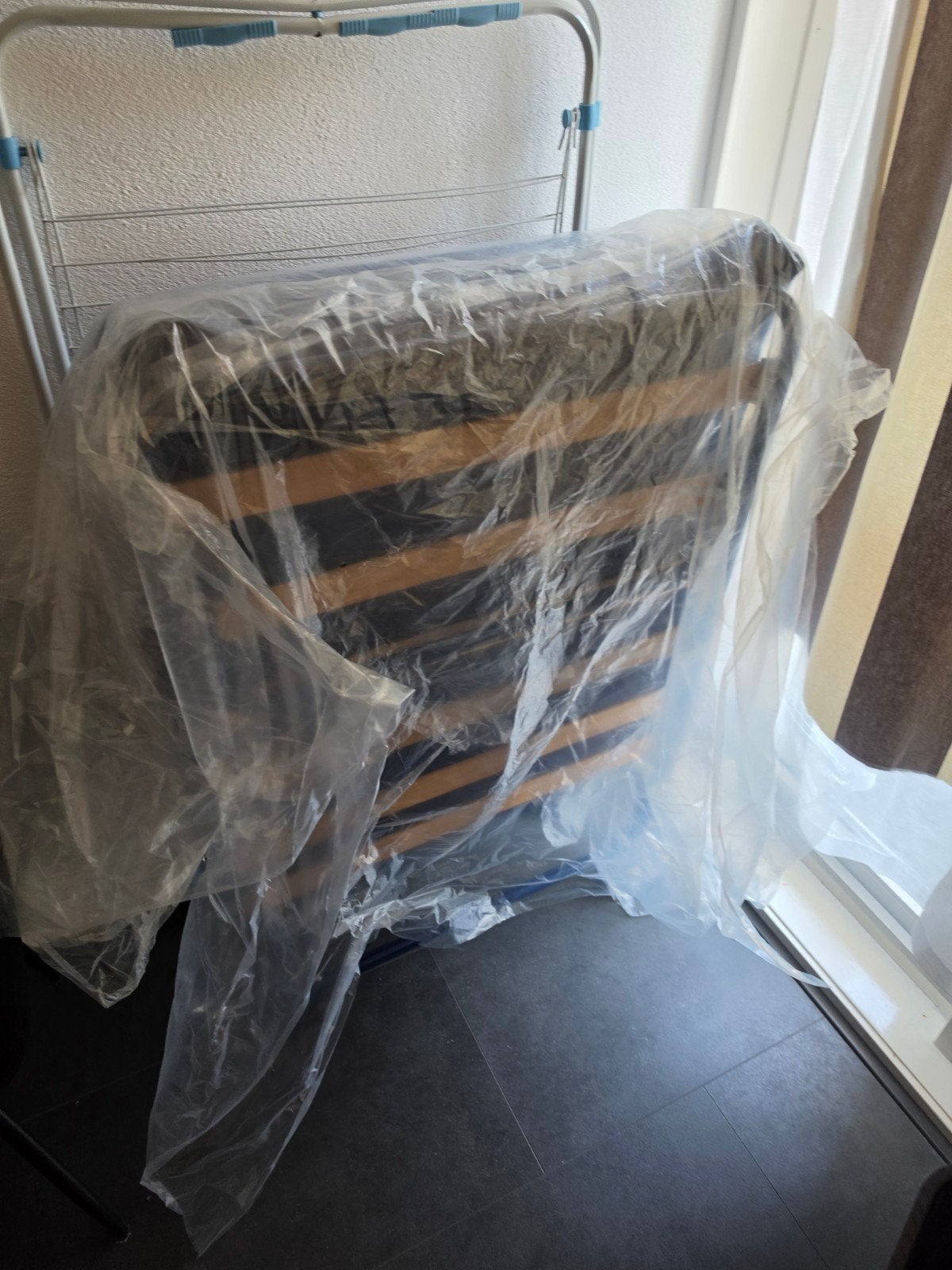 Opvouwbaar logeerbed met matras - Zo goed als nieuw, Ophalen, Eenpersoons, Blauw, 190 cm of minder
