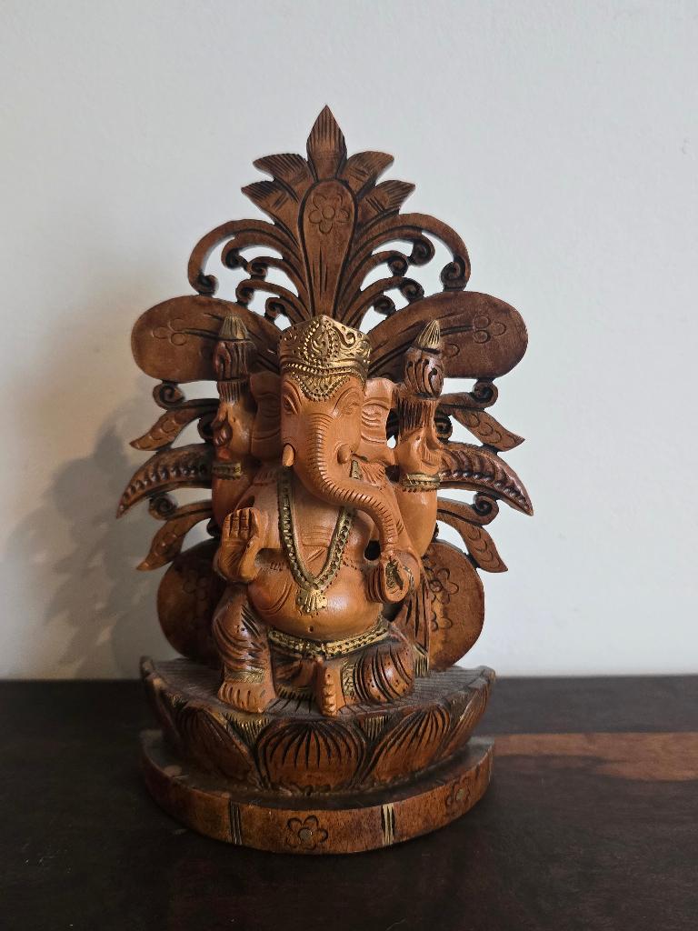 Ganesha uit India, hout, Houtsnijwerk, Ophalen of Verzenden, Hout, Bruin