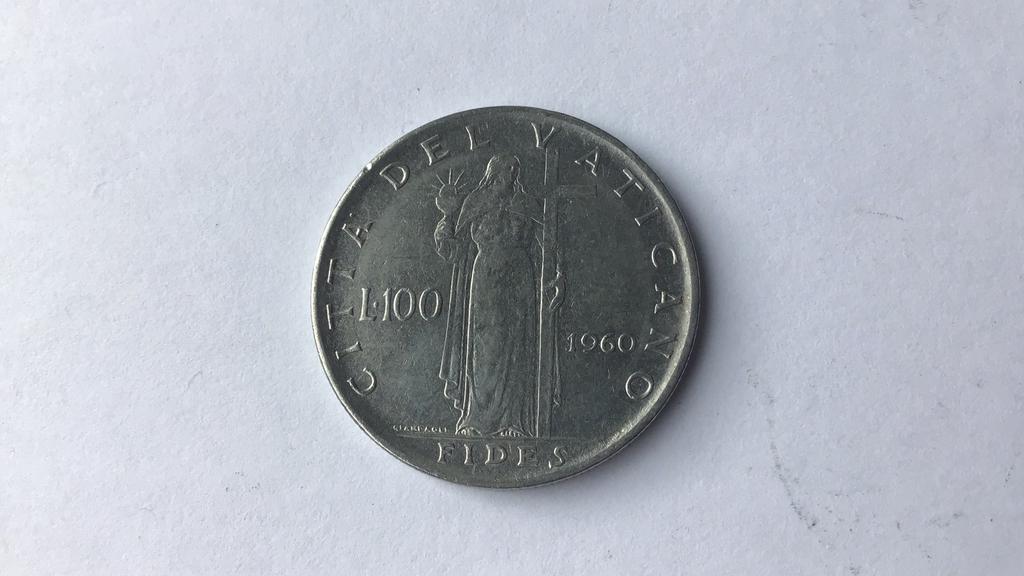 Vaticaan 100 lire 1960., Ophalen of Verzenden