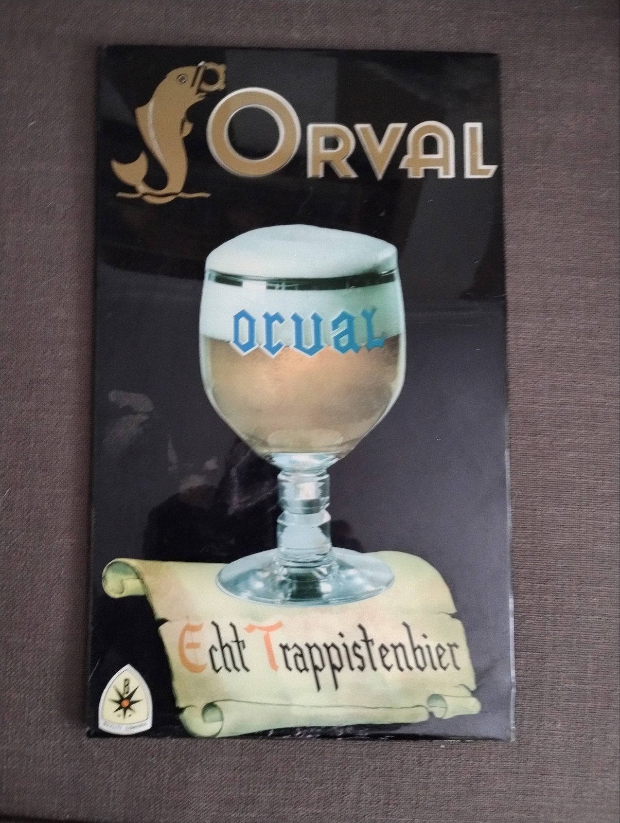 Orval Echt Trappistenbier Reclamebord, Ophalen of Verzenden, Reclamebord