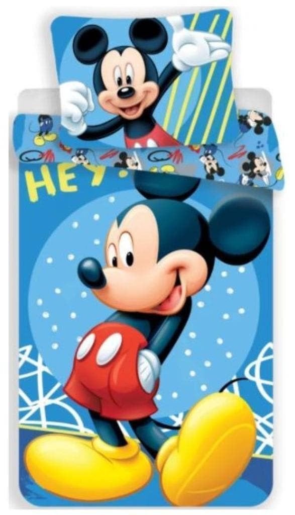 Mickey Mouse Dekbedovertrek 140 x 200 cm - Katoen, Blauw, Dekbedovertrek, Nieuw, Ophalen of Verzenden
