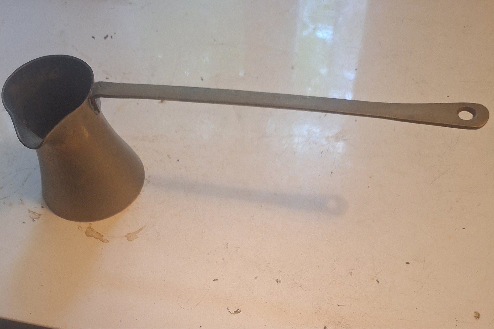 Vintage koperen Turkse koffiepot met lange steel, Ophalen