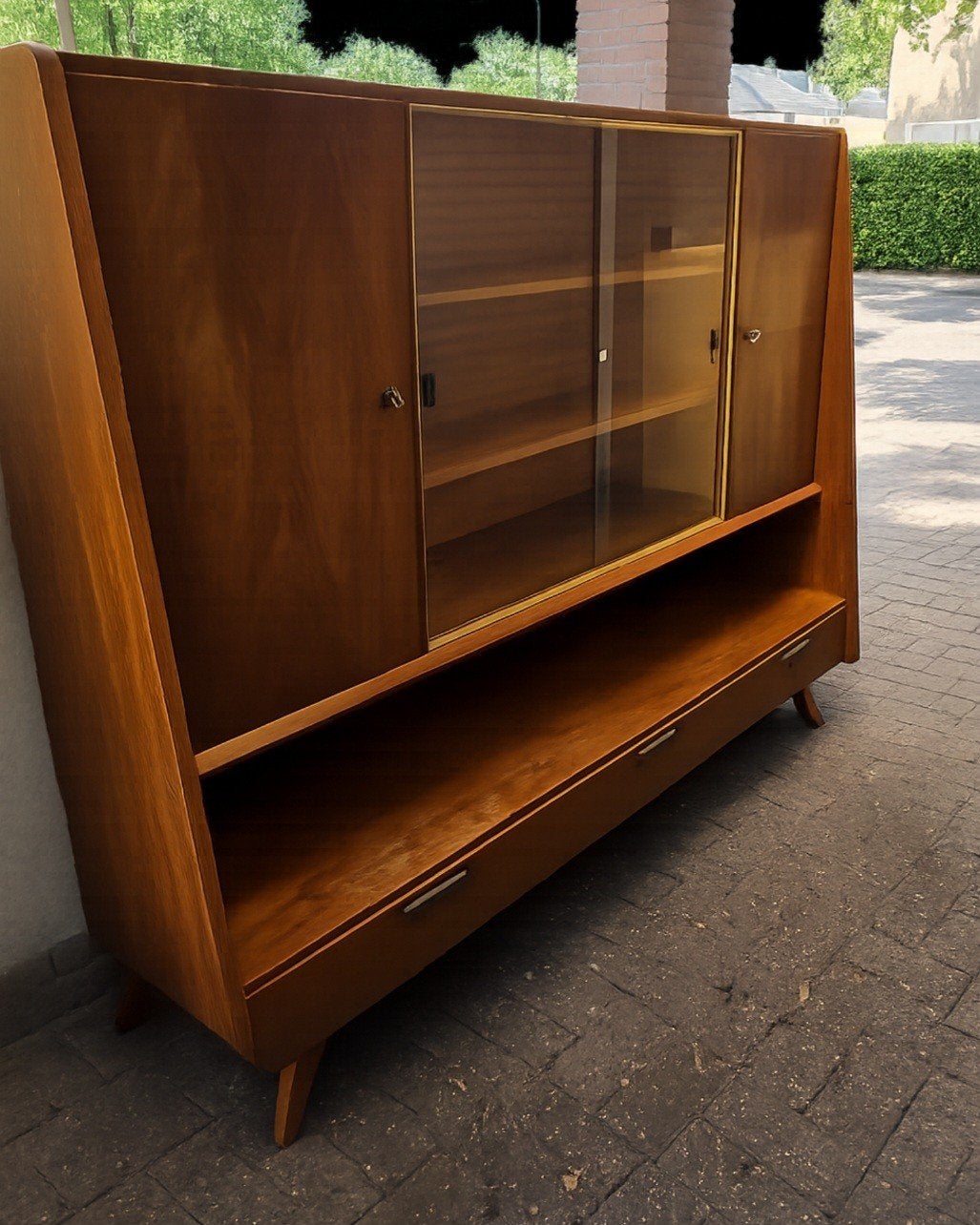 Vintage kast 1960 mid centry vitrine kast deens, Gebruikt, Minder dan 100 cm, 25 tot 50 cm, 50 tot 100 cm